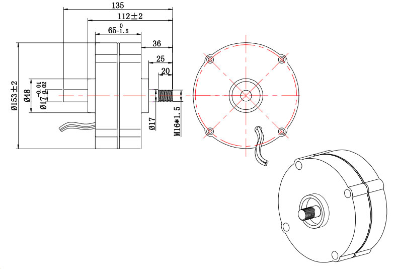 100W generator dimension