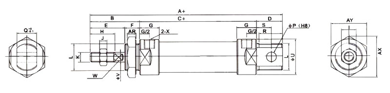 pneumatic cylinder dimension