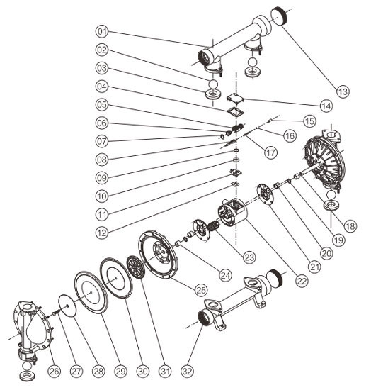 Details of 4 inch Air Operated Double Diaphragm Pump