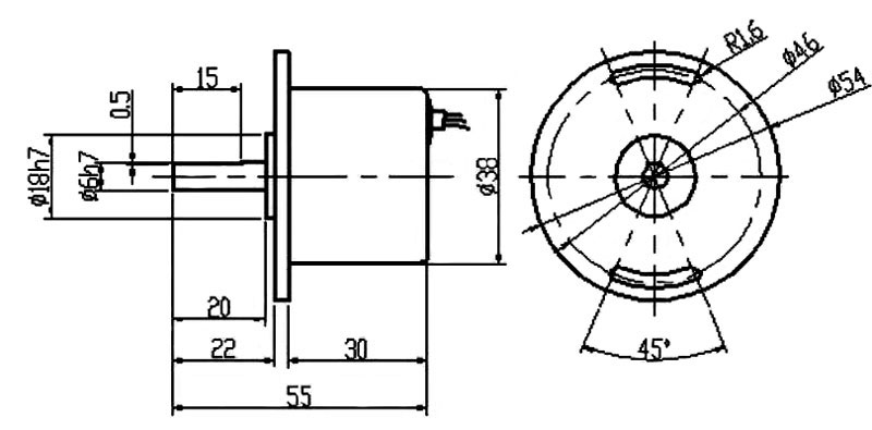 Dimensions of Non-Contact Magnetic Angle Sensor