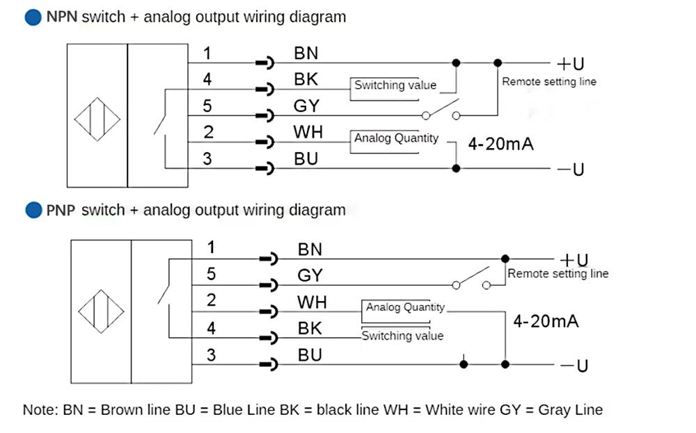 150-2000mm ultrasonic sensor wiring