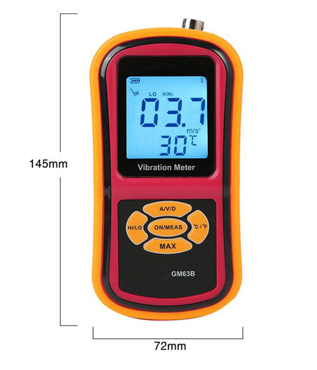 portable vibration meter dimension