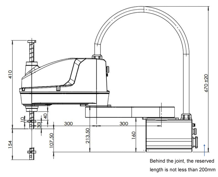 600mm arm length scara robot dimension