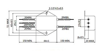 Single phase power line filter 1A-10A dimension