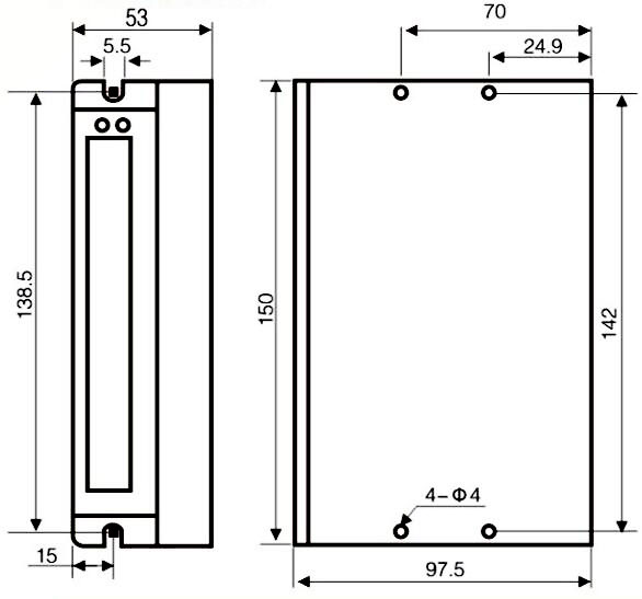 Dimensions of 2A to 8A Digital Closed Loop Stepper Motor Driver