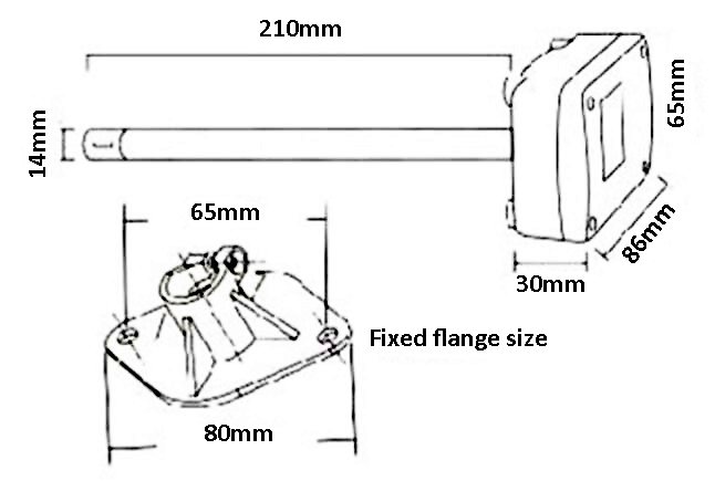 Dimension of wind speed anemometer