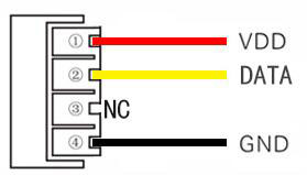 Temperature and humidity sensor DHT11 pin assignment