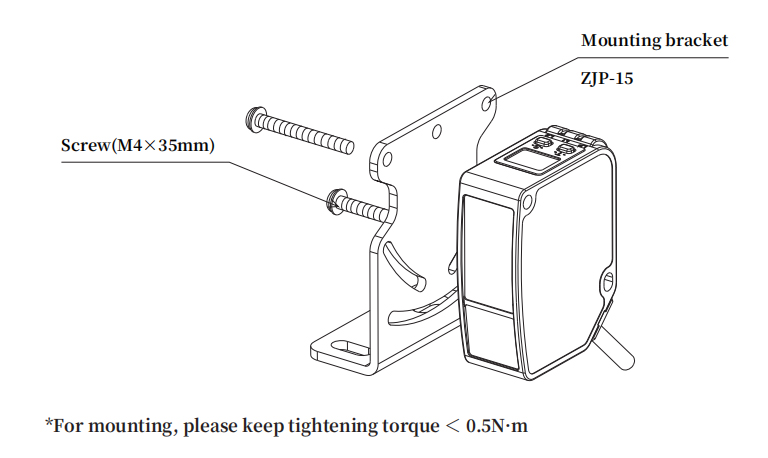 Installation of laser distance sensor