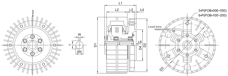 Magnetic powder brake dimension