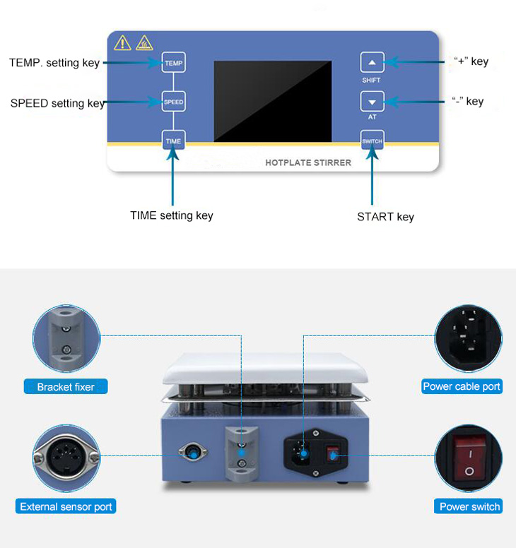 Digital hotplate stirrer details