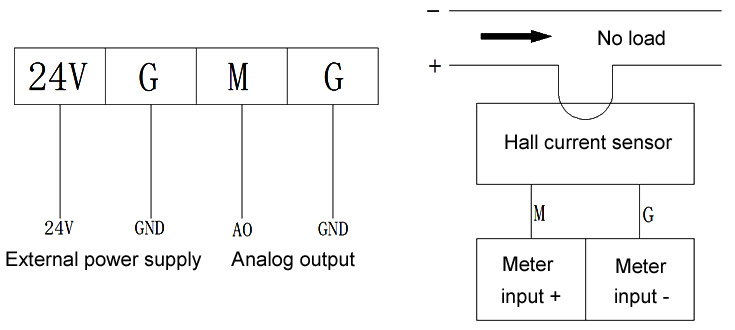 Current sensor 50A/100A/500A/1000A to 1500A wiring diagram