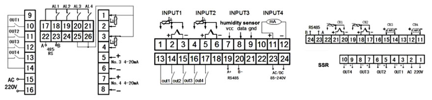 PID temperature controller wiring program input I3