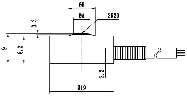 Micro load cell button type 5kg/100kg/200kg/300kg/500kg/1000kg dimension