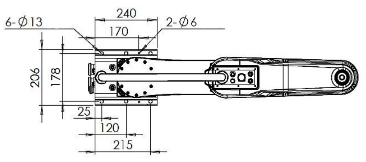 800mm arm length scara robot dimension