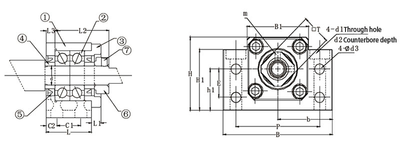 Ball screw bearing 40mm dimension