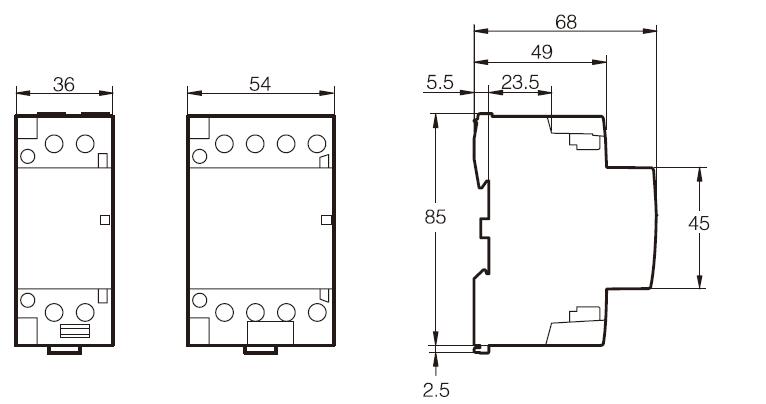 Lighting Contactor Dimension