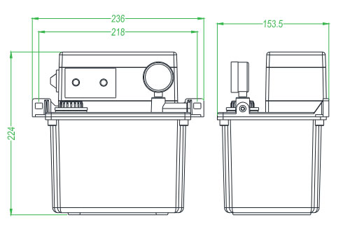 Dimensions of 3L Automatic Oil Lubrication Pump with Motor