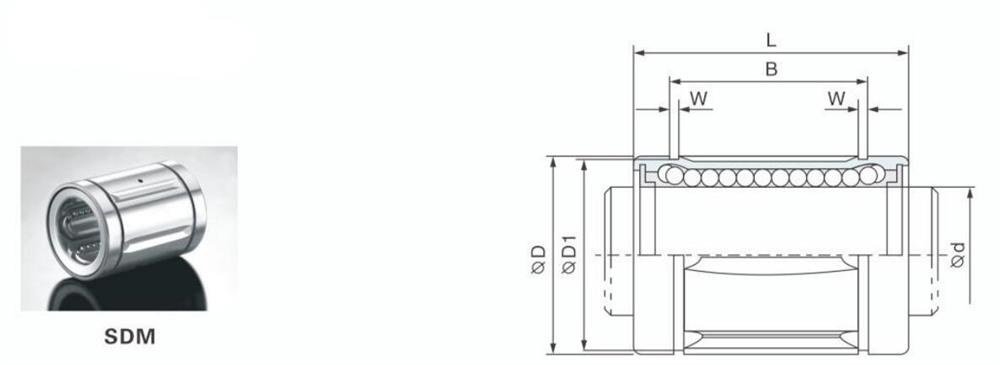 dimensions of sdm linear bearings