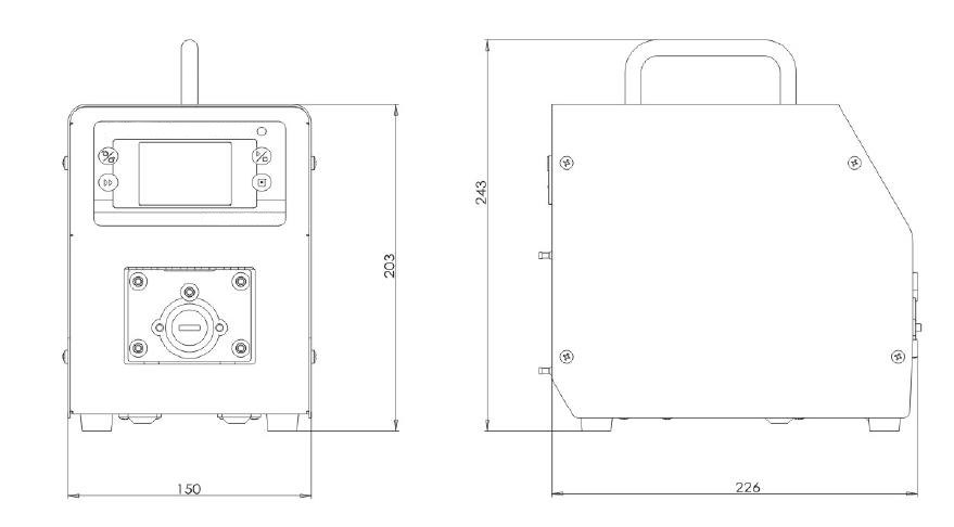 Dimensions of 640 GPD Peristaltic Dosing Pump