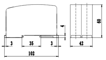 DC voltage sensor 100mV to 70V dimension