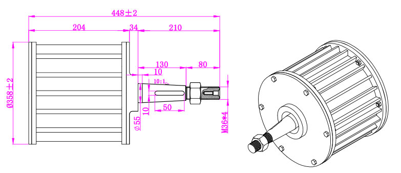 5kW alternator dimension