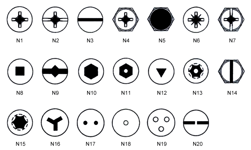 Types of nut for automatic electric screwdriver