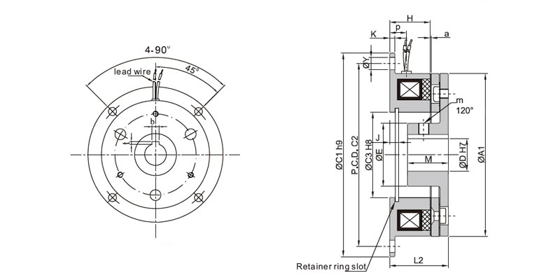 24V electromagnetic brake dimensions