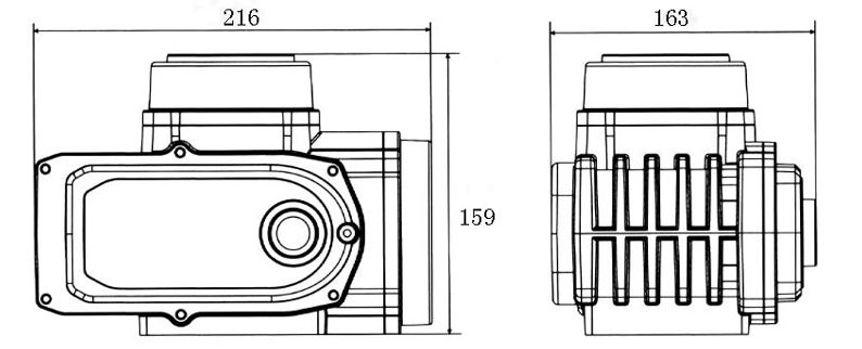 100Nm electric valve actuator dimensions