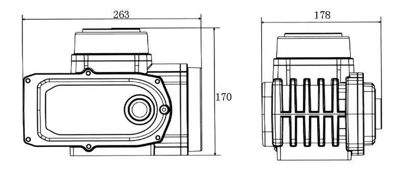 200Nm-600Nm electric valve actuator dimensions