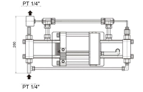 2Dimension of air pressure booster