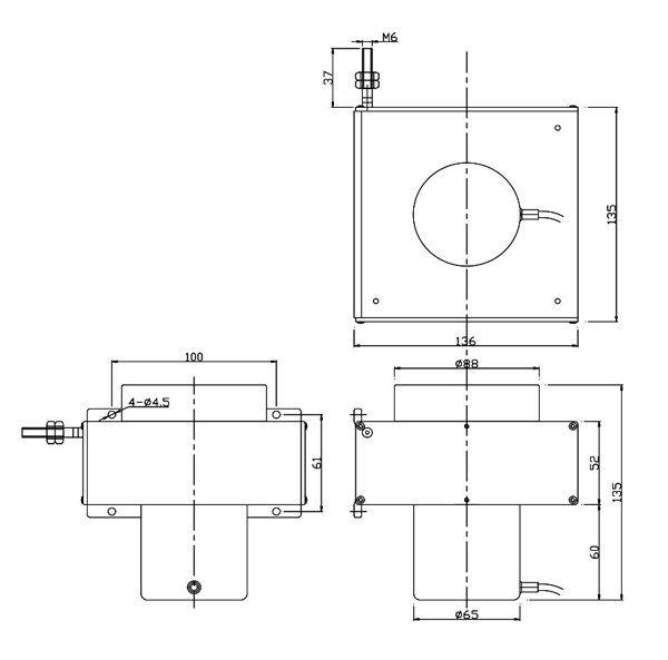 draw wire sensor 18000mm imensional drawing.