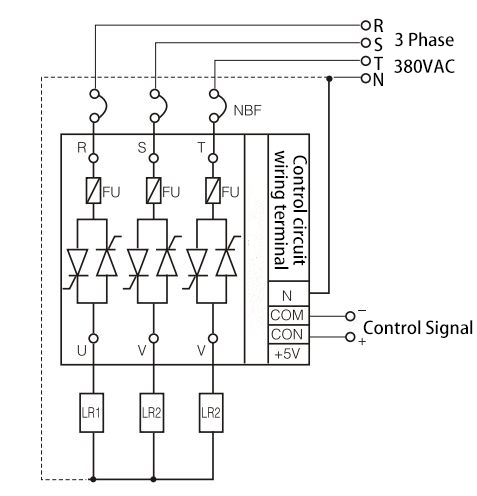 Wiring Diagram of 4-Wire 3-Phase SCR Power Regulator