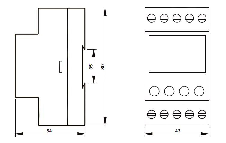 Multifunctional Phase Voltage Monitoring Relay Dimension