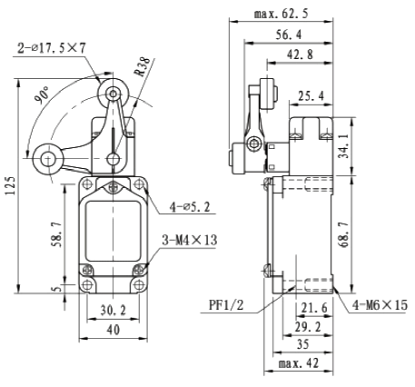 High Temperature Limit Switch with Fork Lever(图1)