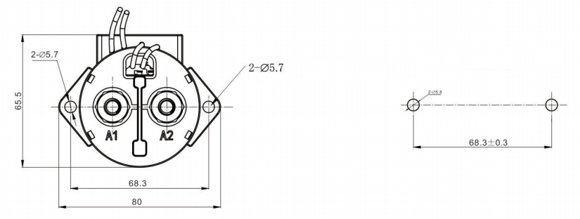 high voltage 150a dc contactor dimension 2