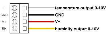 Temperature and humidity transmitter FG6010 pin assignment