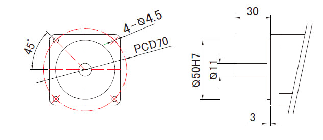 200W linear slide motor mounting dimensions