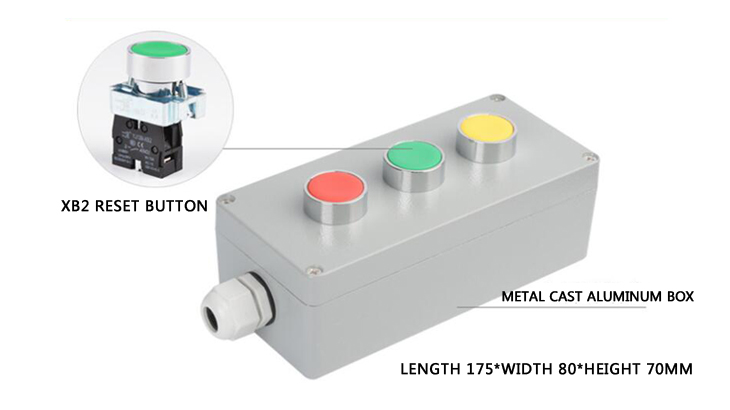 Push button switch 2NC 1NO structure