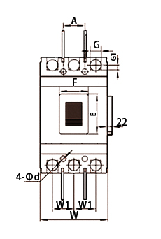 Diemension of molded case circuit breaker