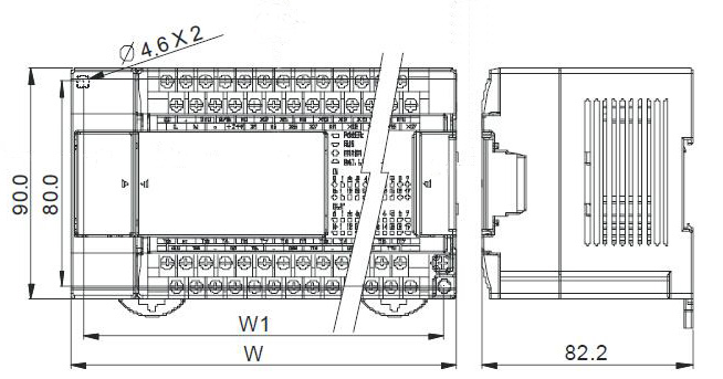 PLC Controller EH3 Series Dimensions