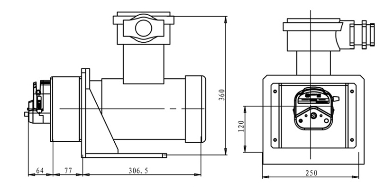 Dimensions of 2200 GPD Explosion-Proof Peristaltic Pump