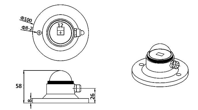 Solar radiation sensor dimension