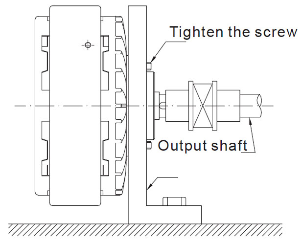 Magnetic particle brake installation