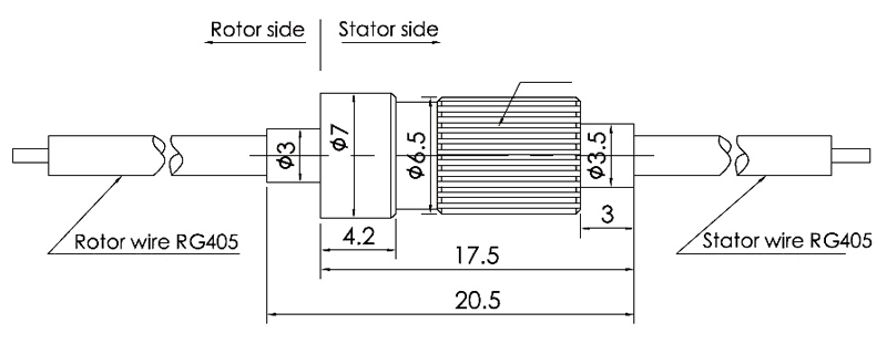 Dimension of high frequency slip ring 7mm