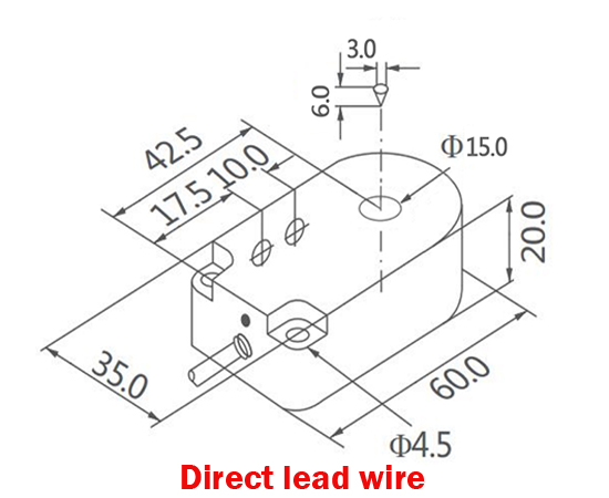 Dimension of 15mm ring type proximity sensor of direct lead wire