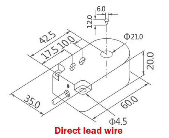 Dimension of 21mm ring type proximity sensor of direct lead wire