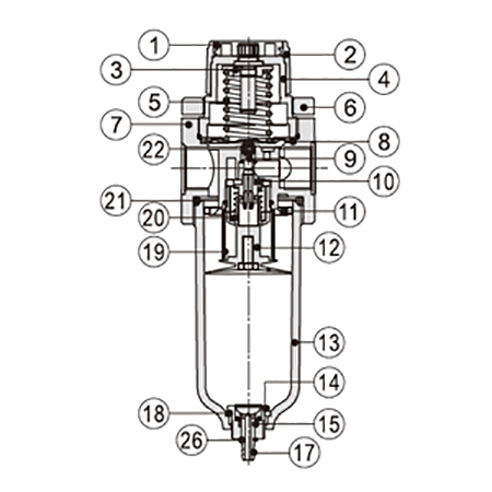 1pc pneumatic filter dimension