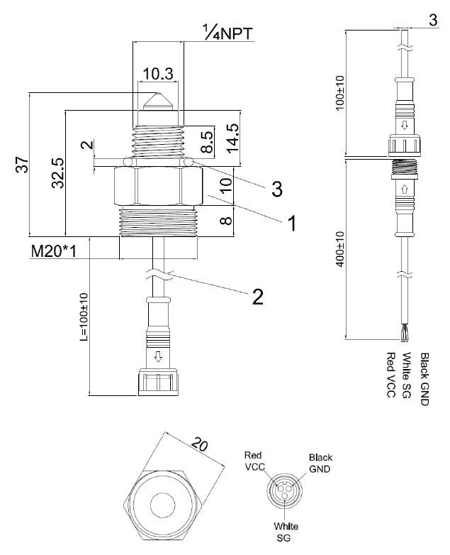 Photoelectric Liquid Level Sensor Dimensions