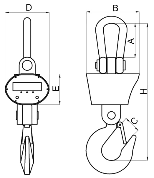 Digital crane scale 30 ton/50 ton dimensional drawing