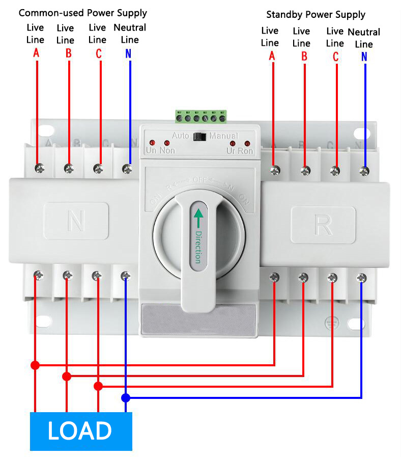 4-Pole Auto Transfer Switch Wiring Diagram